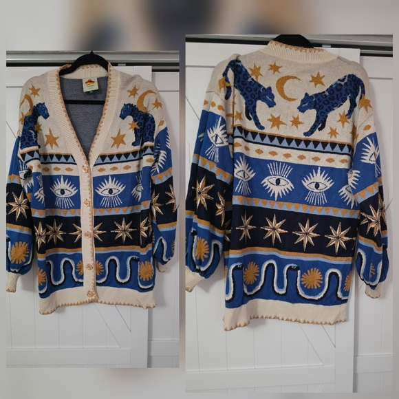 Farm Rio Mixed Mystical Ainika Buttoned Knit Cardigan - Picture 6 of 7